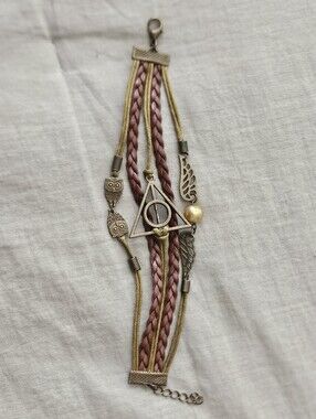 Brown and Bronze Deathly Hallows Bracelet | Harry Potter Charm Bracelet